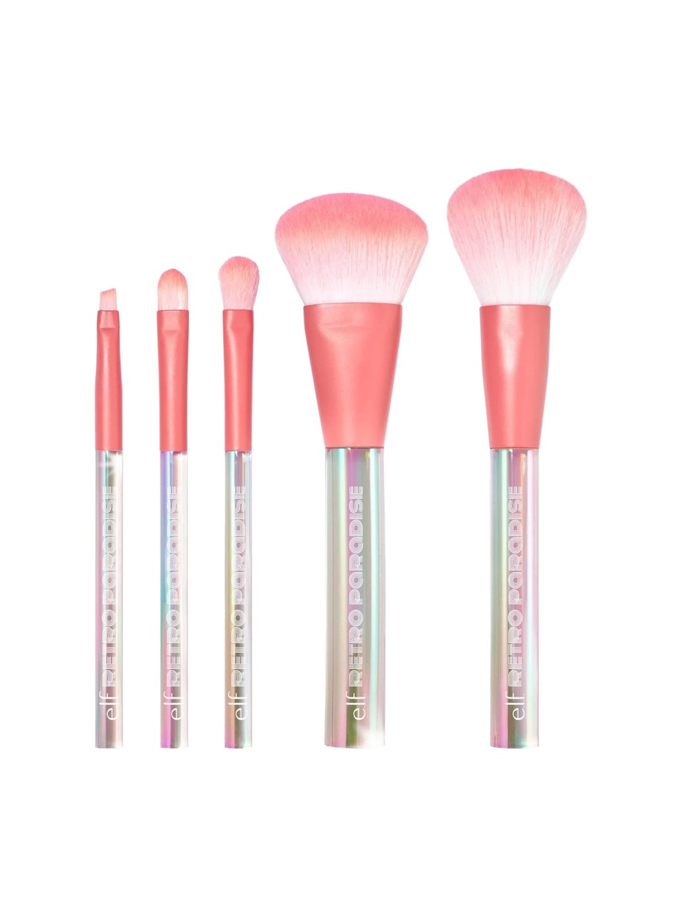 E.L.F RETRO PARADISE 5 PIECE BRUSH SET (NEW WITH TAGS)